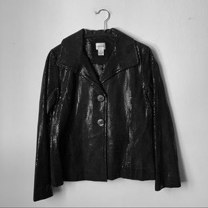 EUC Chico’s Shiny Leather Jacket